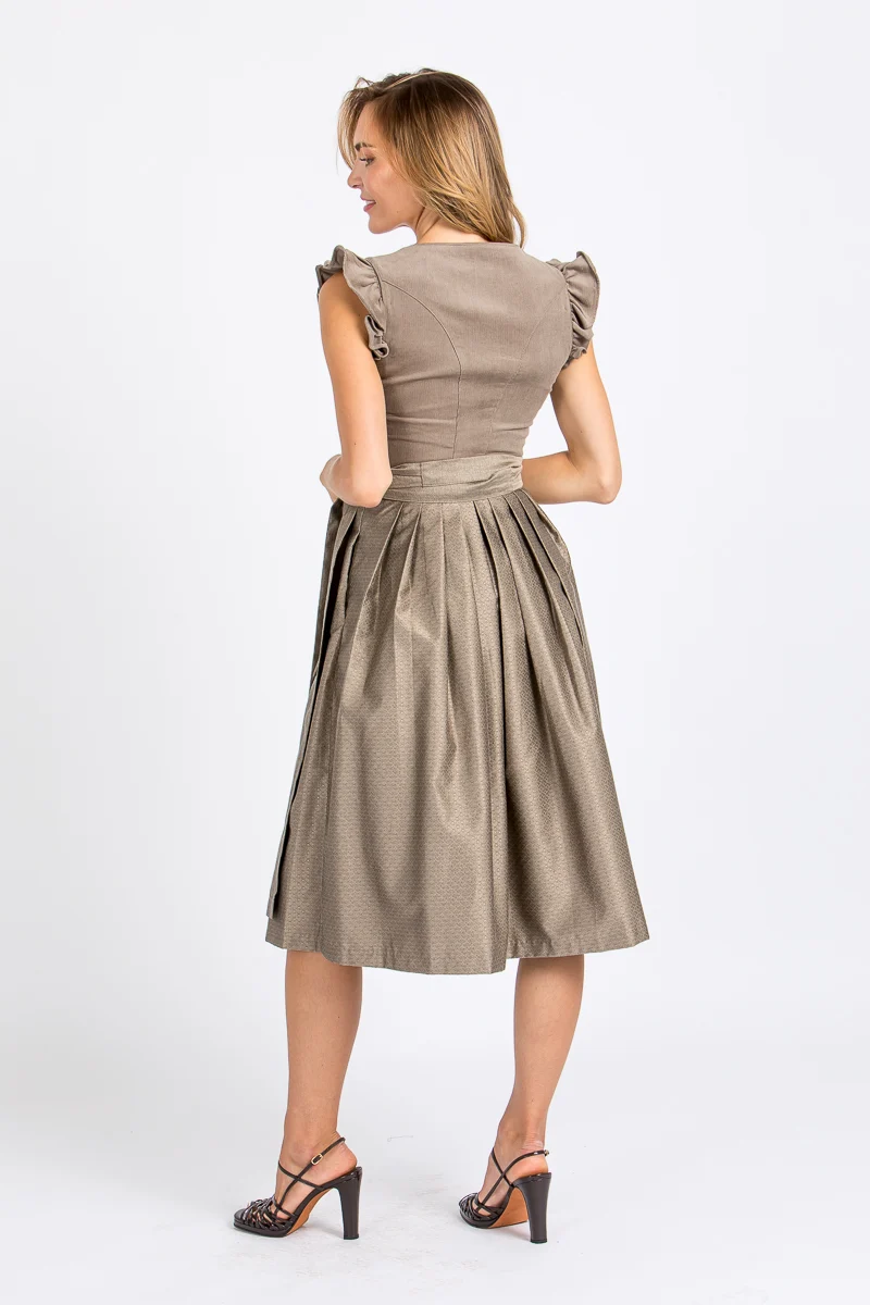 Marjo Dirndl mit abnehmbaren Flügelärmel Ansfelden taupe