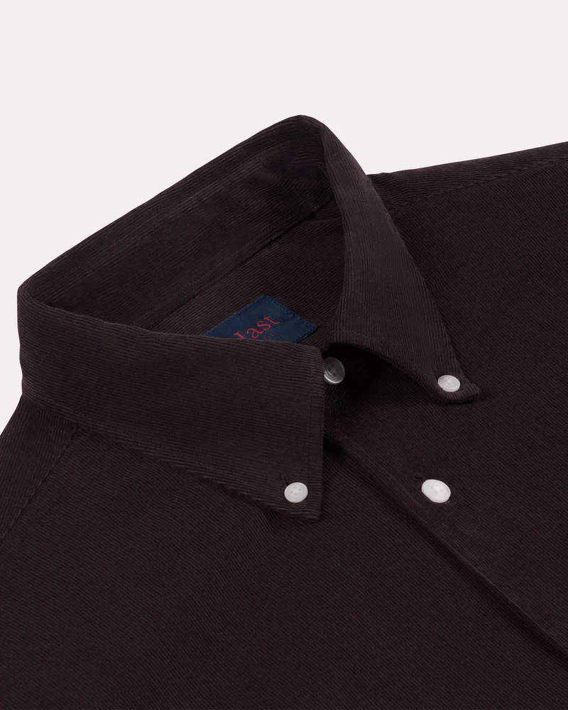 Chemise décontractée en velours côtelé bordeaux