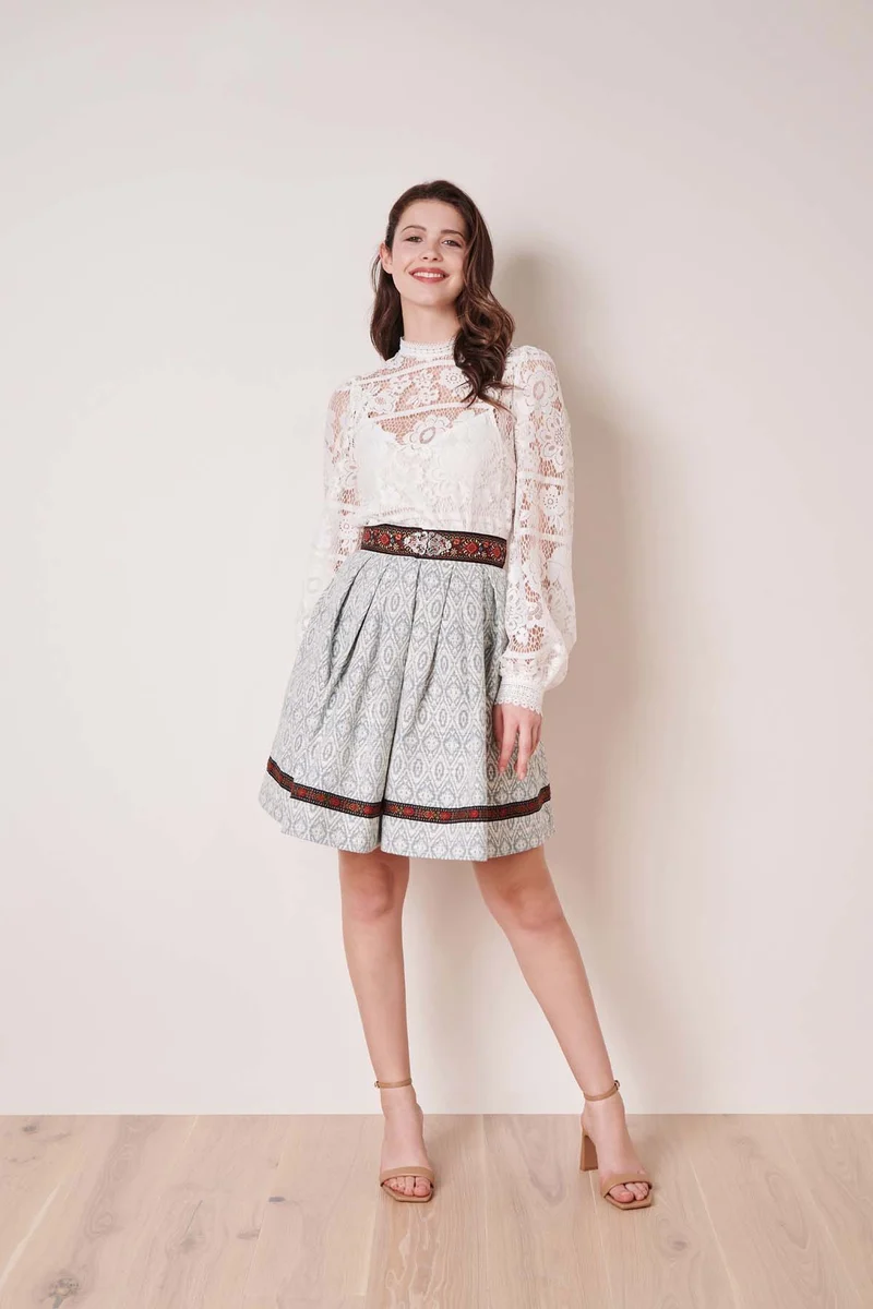 Trachtenbluse Loredina ecru Spitze