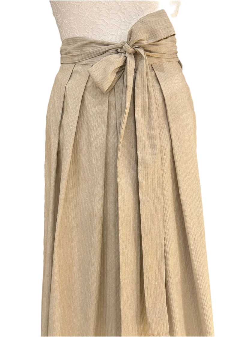Dirndlschürze Goldstich Streifen beige 69cm