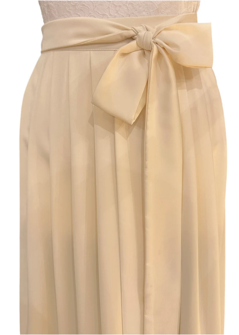Dirndlschürze Goldstich creme/weiß 75cm