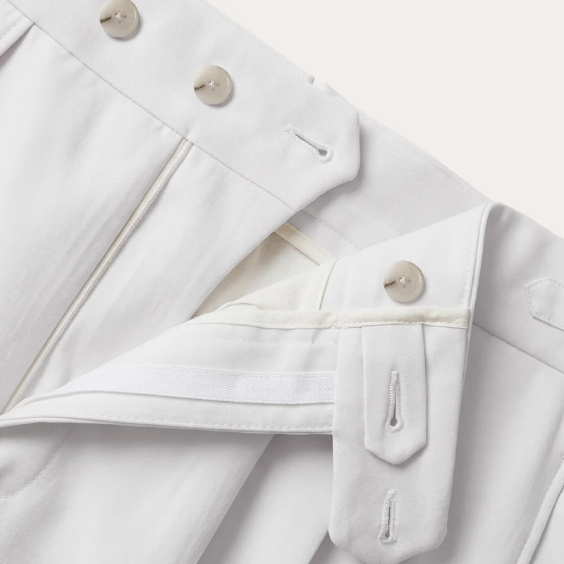 Pantalon à pinces en laine froide blanc