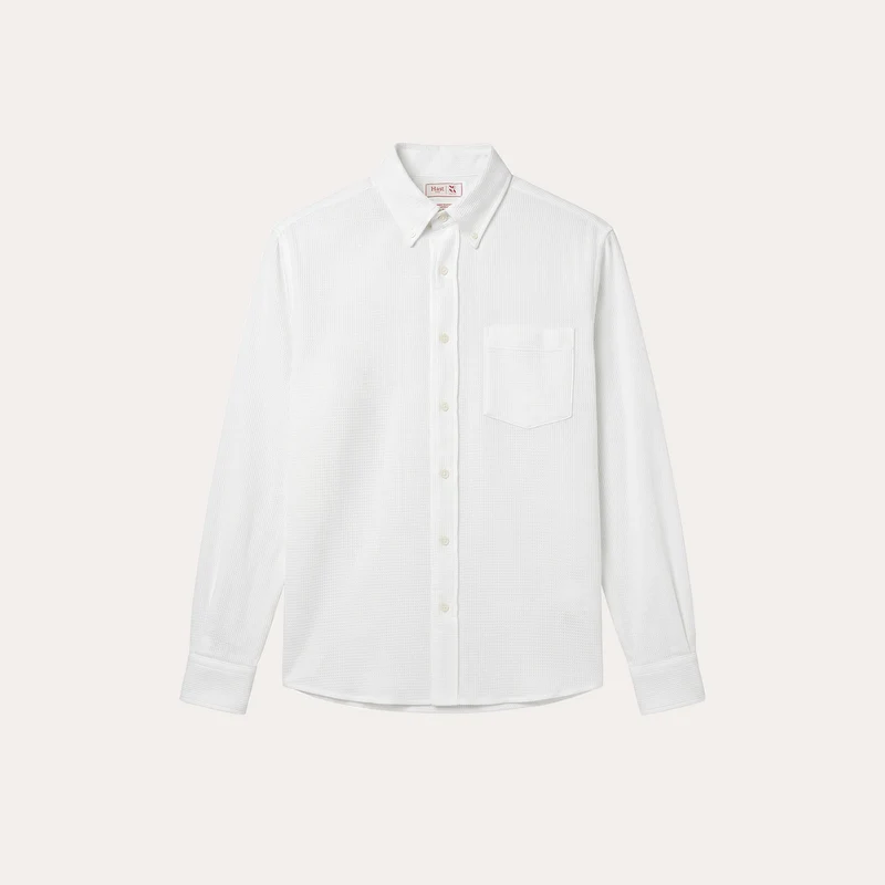 Chemise en jersey nid d'abeille coton blanc