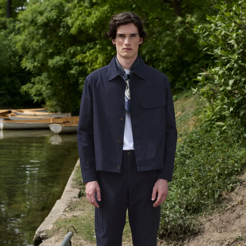 Blouson en ripstop coton japonais marine