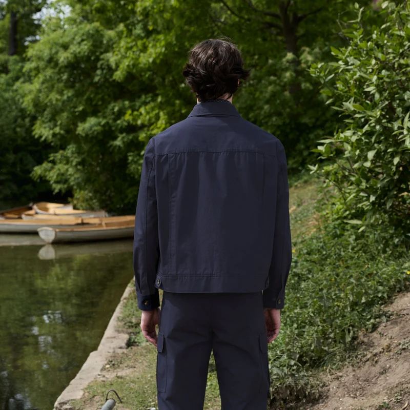 Blouson en ripstop coton japonais marine