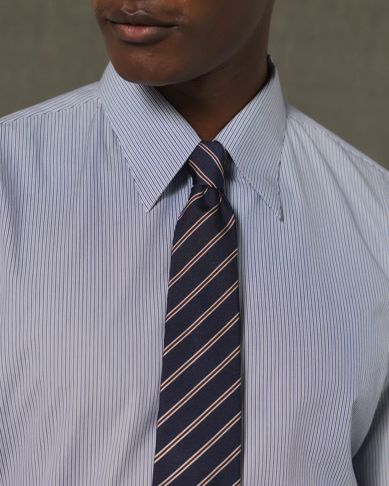Chemise en coton rayure bleu