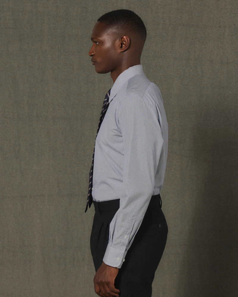 Chemise en coton rayure bleu