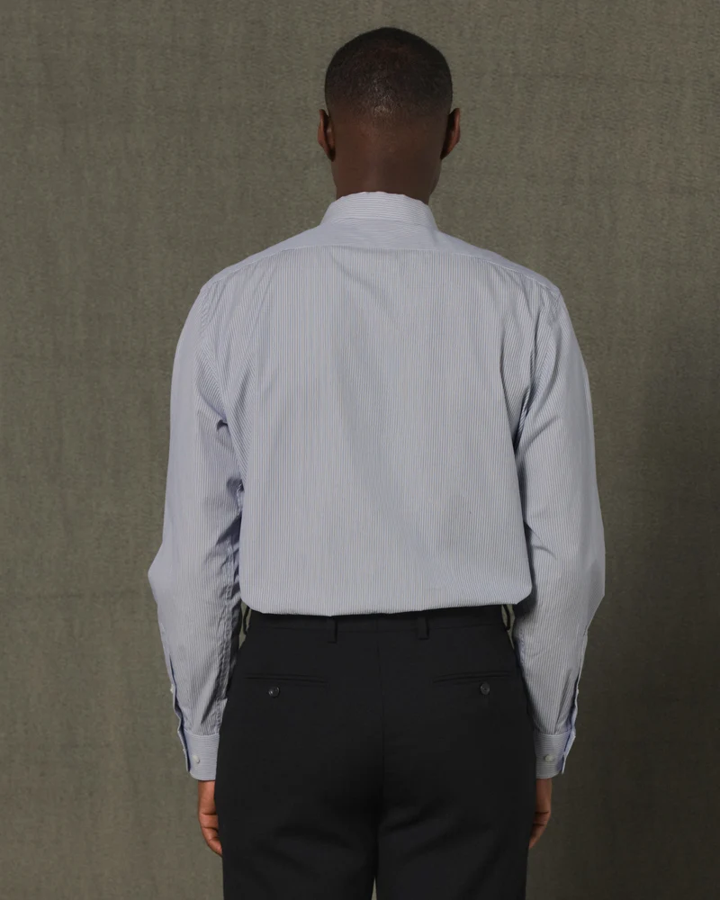 Chemise en coton rayure bleu