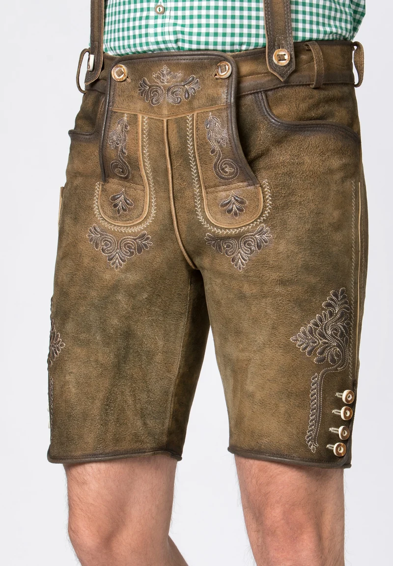 Lederhose Stockerpoint havanna gespeckt