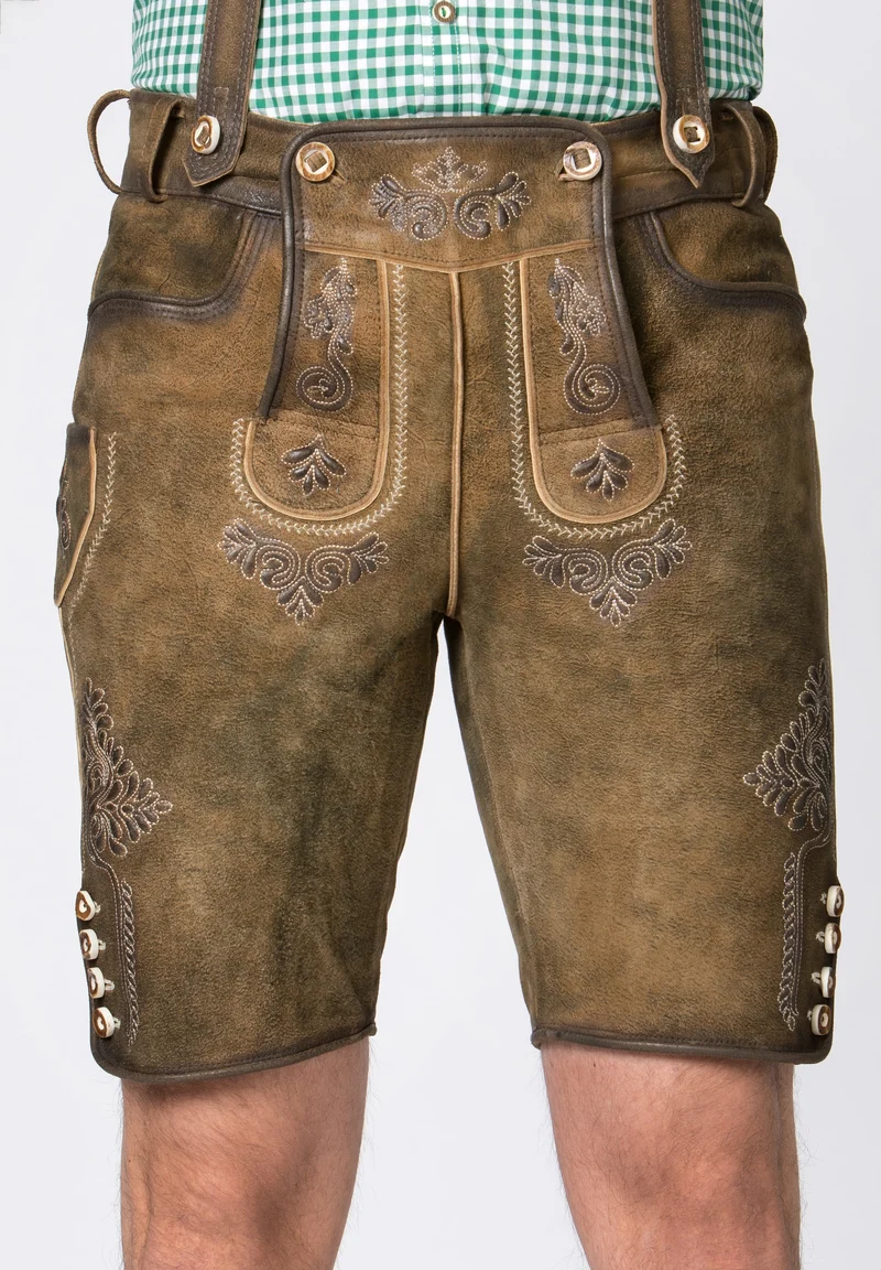 Lederhose Stockerpoint havanna gespeckt