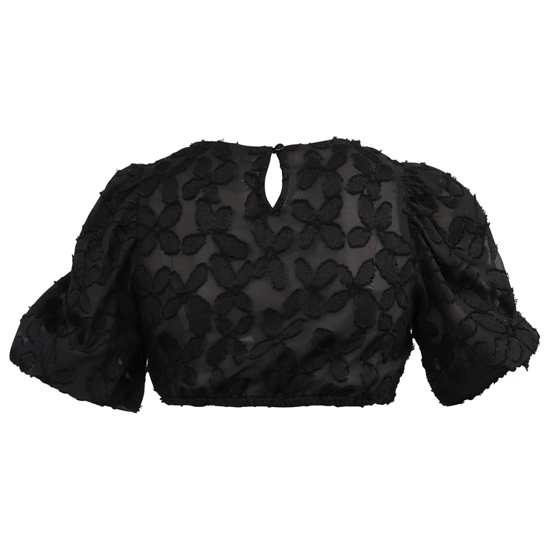 MarJo Dirndlbluse Karlstein Schwarz Dreiviertelarm Puffarm