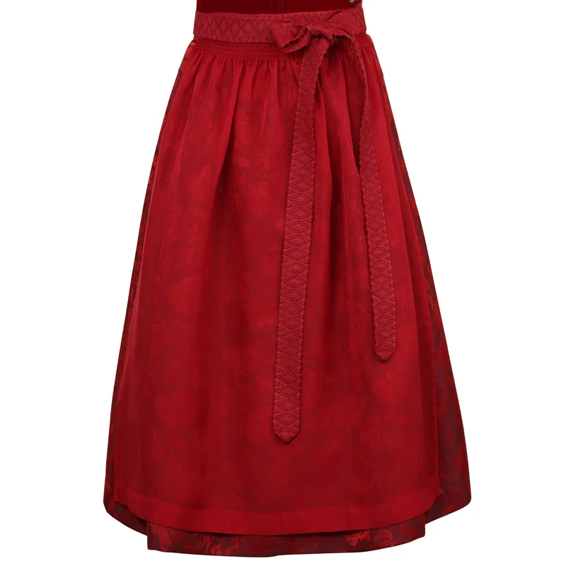 MarJo Dirndl Rabenstein Feuerrot Froschgoscherl Samt 65cm