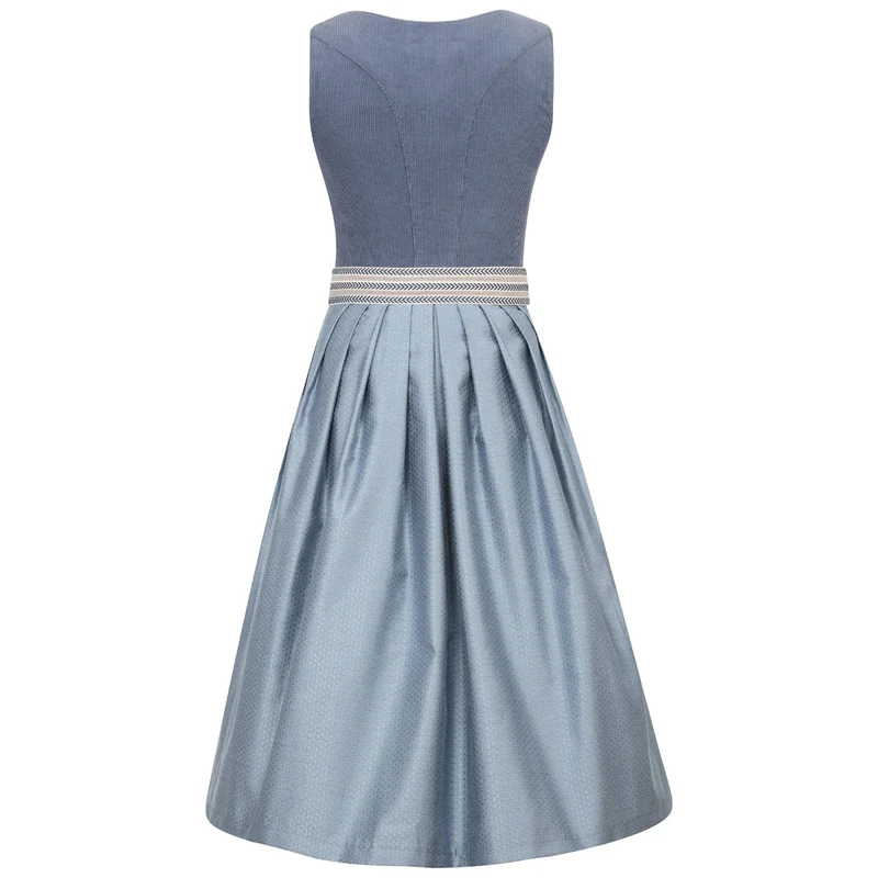 MarJo Dirndl Freudensee Himmelblau Gerader Ausschnitt Cord 70cm