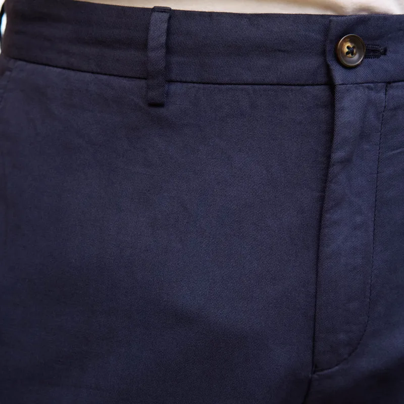 Short en coton et lin marine