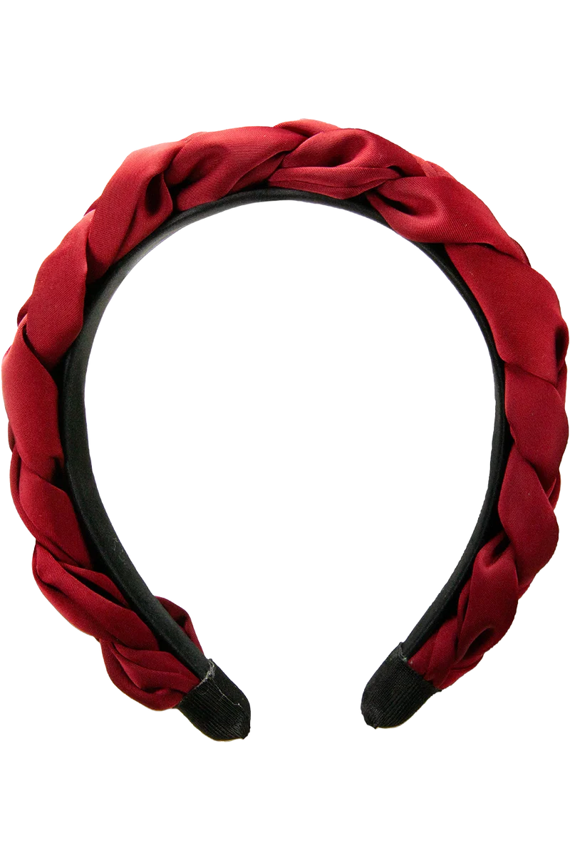 Satin-Haarreif geflochten - rot