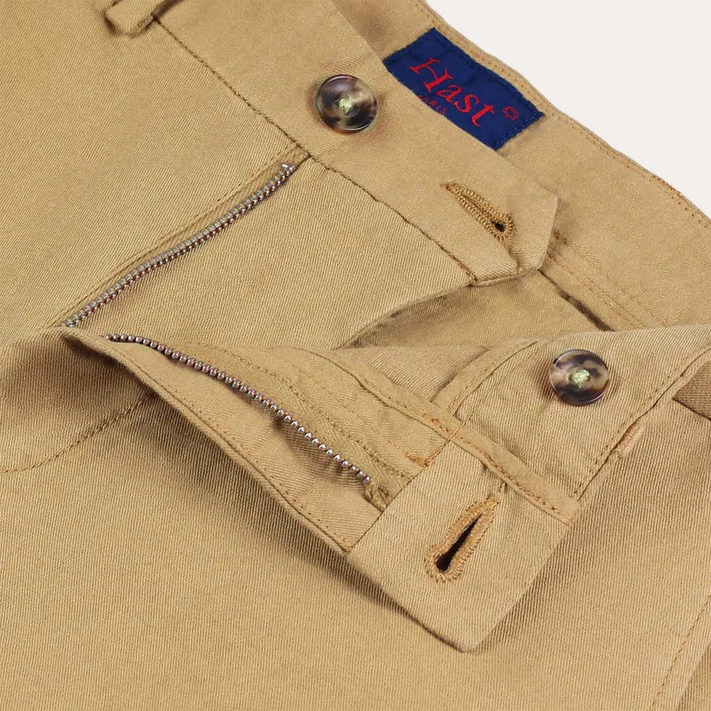 Short en coton et lin camel