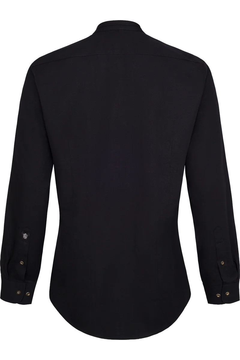 Herren Trachtenhemd mit Webmuster Tailored Fit - schwarz