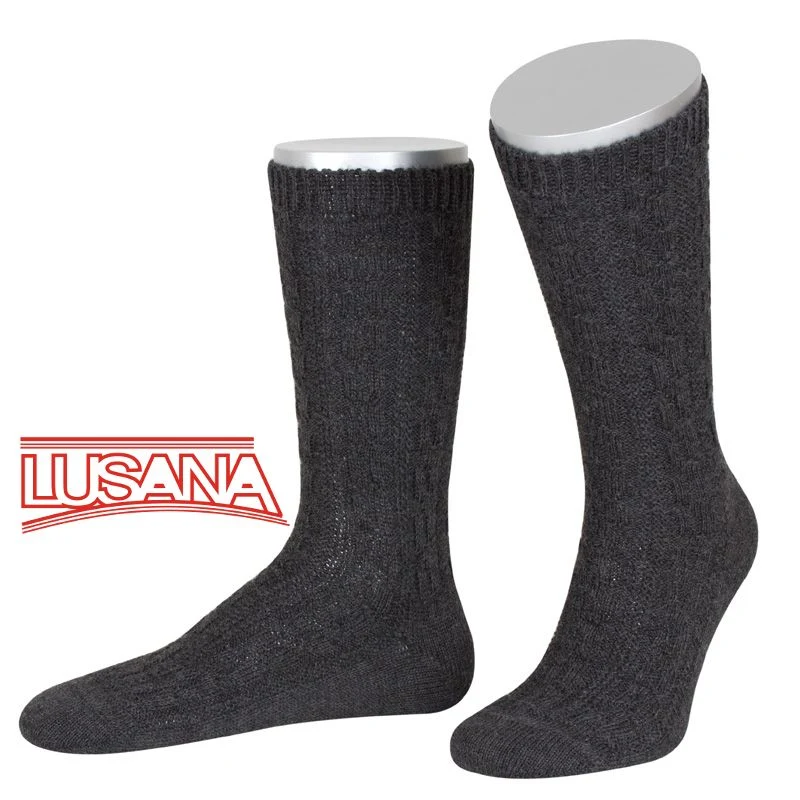 Lusana Trachtensocken Dunkelgrau