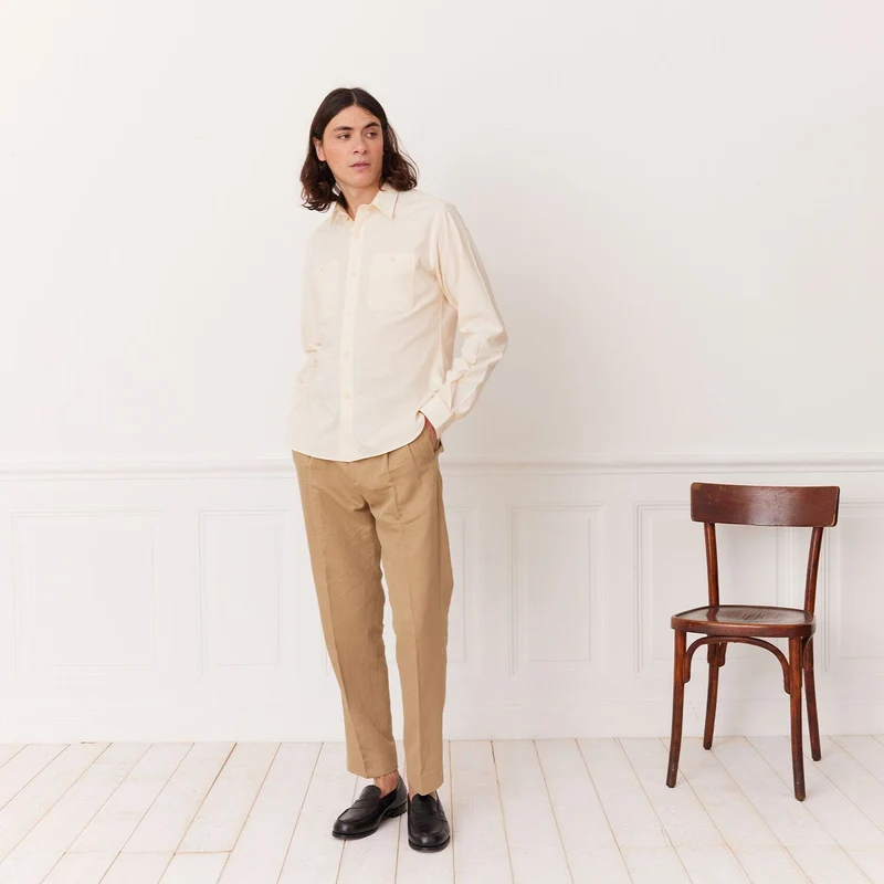 Chemise en coton écru