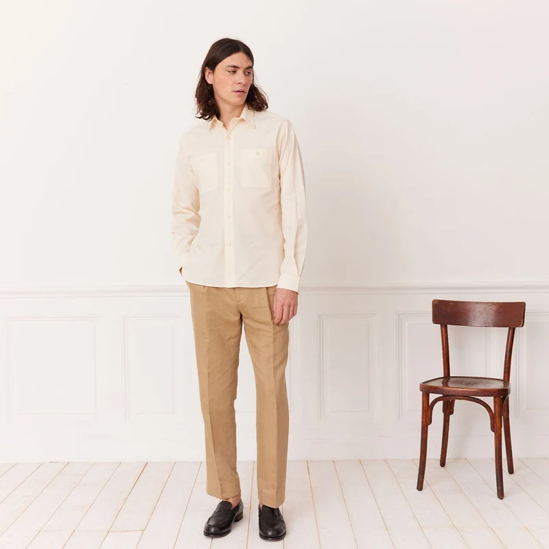 Chemise en coton écru