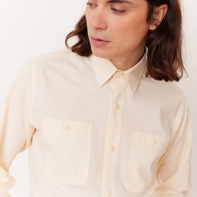 Chemise en coton écru