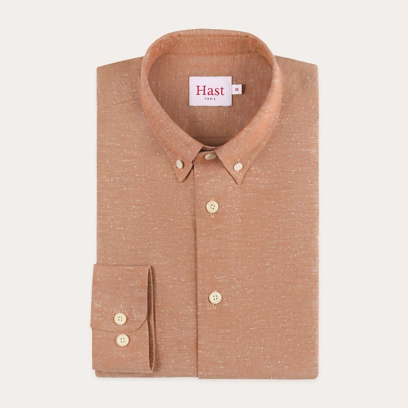Chemise en coton pucé saumon