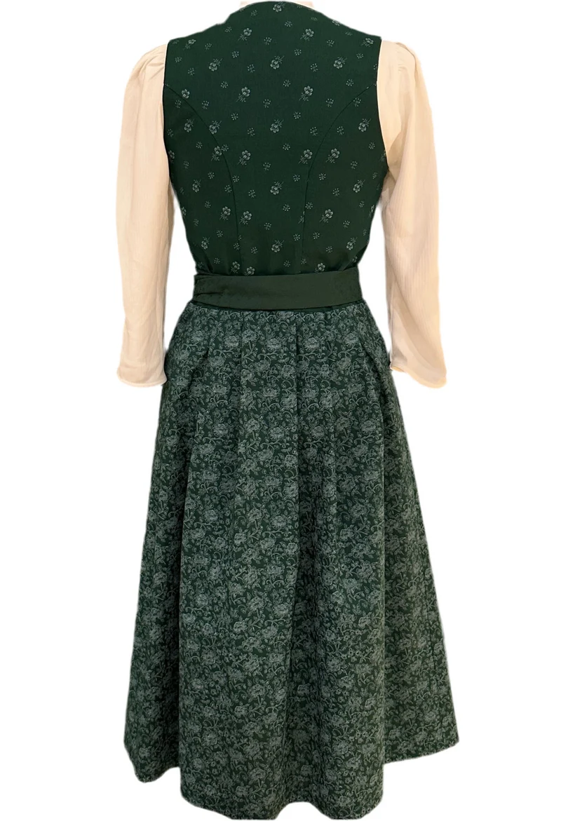 Dirndl Goldstich dunkelgrün 75cm