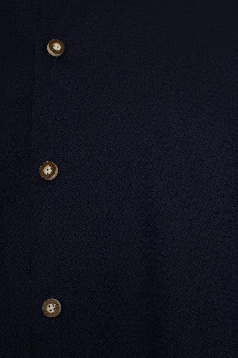 Herren Trachtenhemd Stehkragen tailored - navy