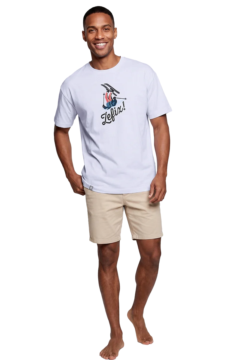 Herren T-Shirt Skifahrer 'Zefix' - weiß