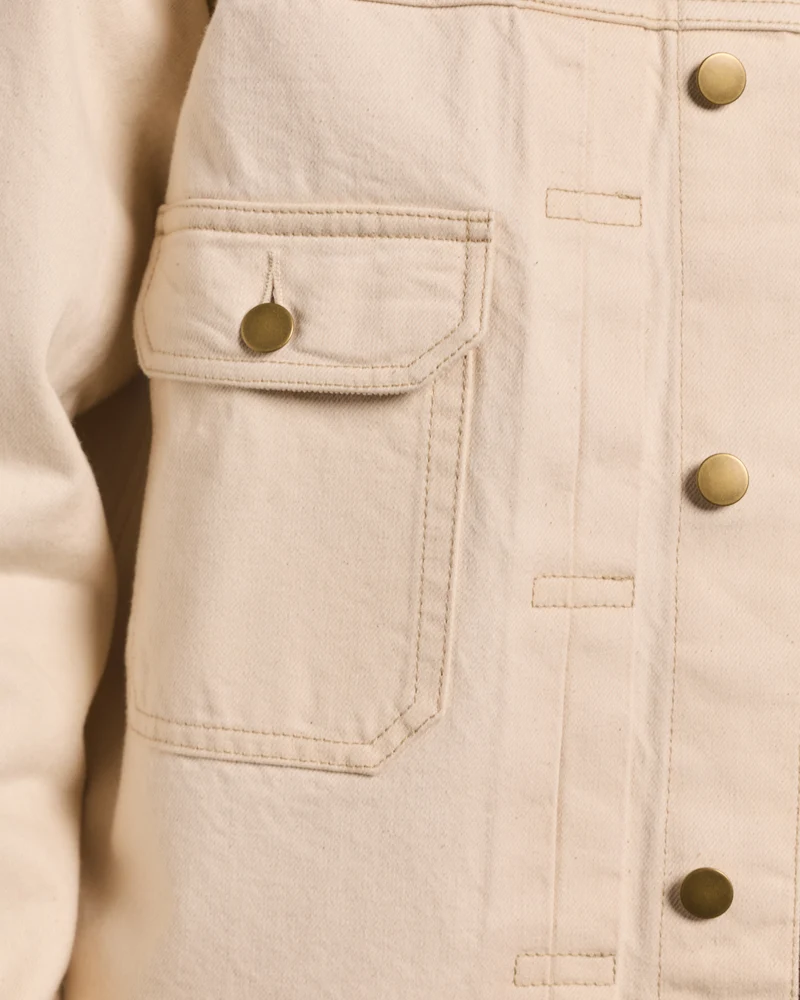 Veste en jean écrue col velours type II