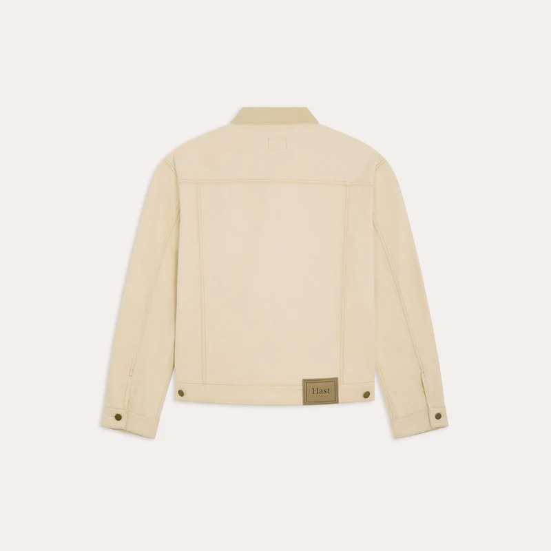 Veste en jean écrue col velours type II
