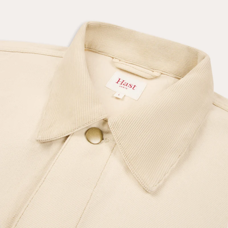 Veste en jean écrue col velours type II