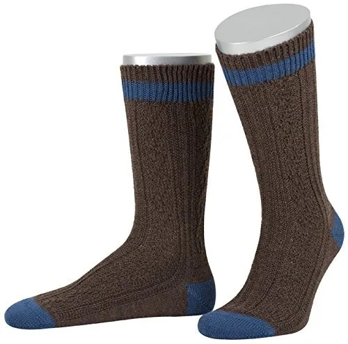 Herren Trachten Schopper Socken Lusana 2-farbiger Rand braun blau