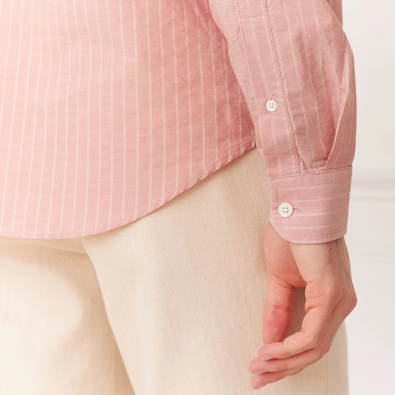 Chemise rose à rayures