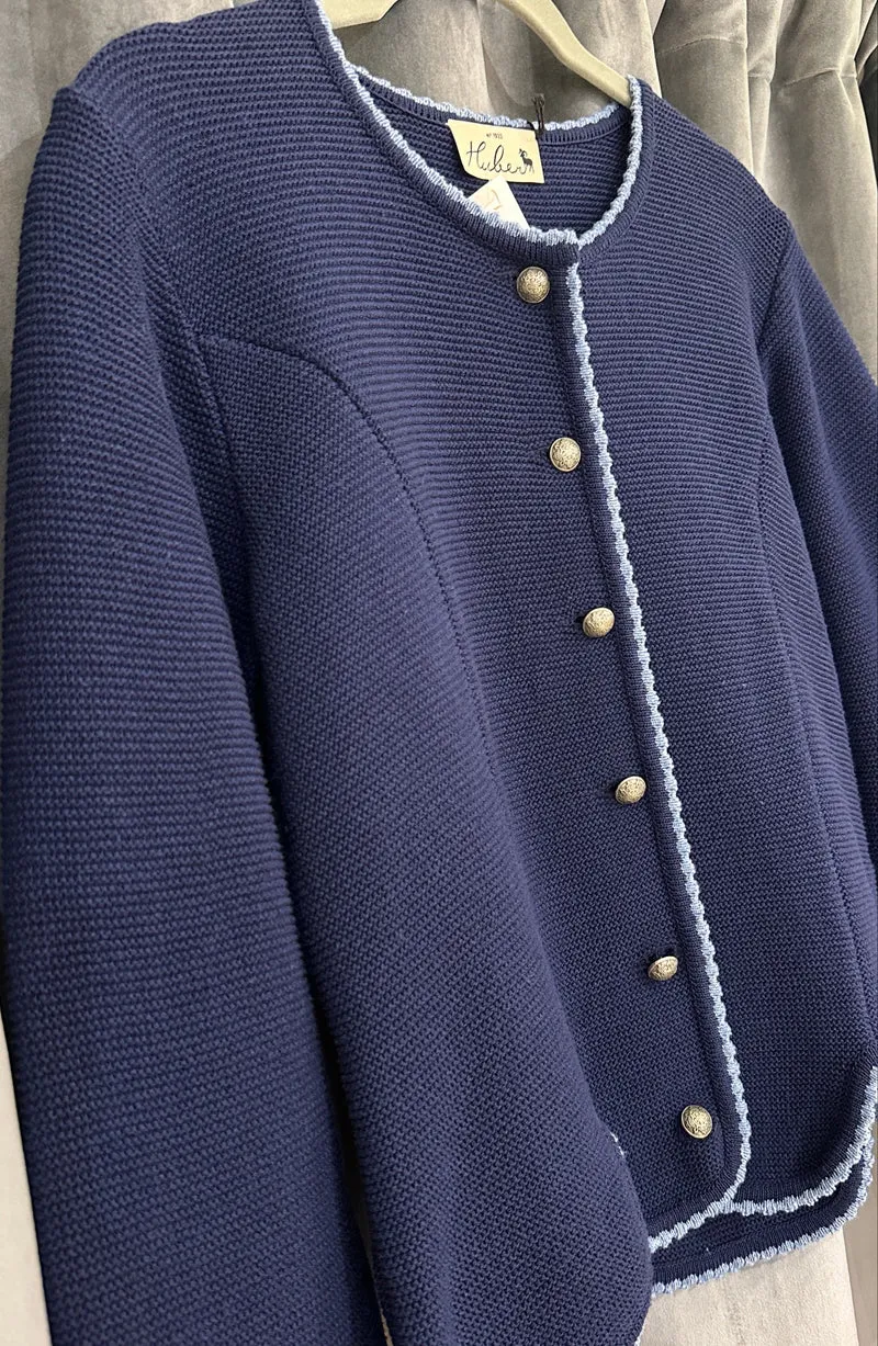 Trachten Dirndl Strickjacke Huber Mode Voni marine jeans