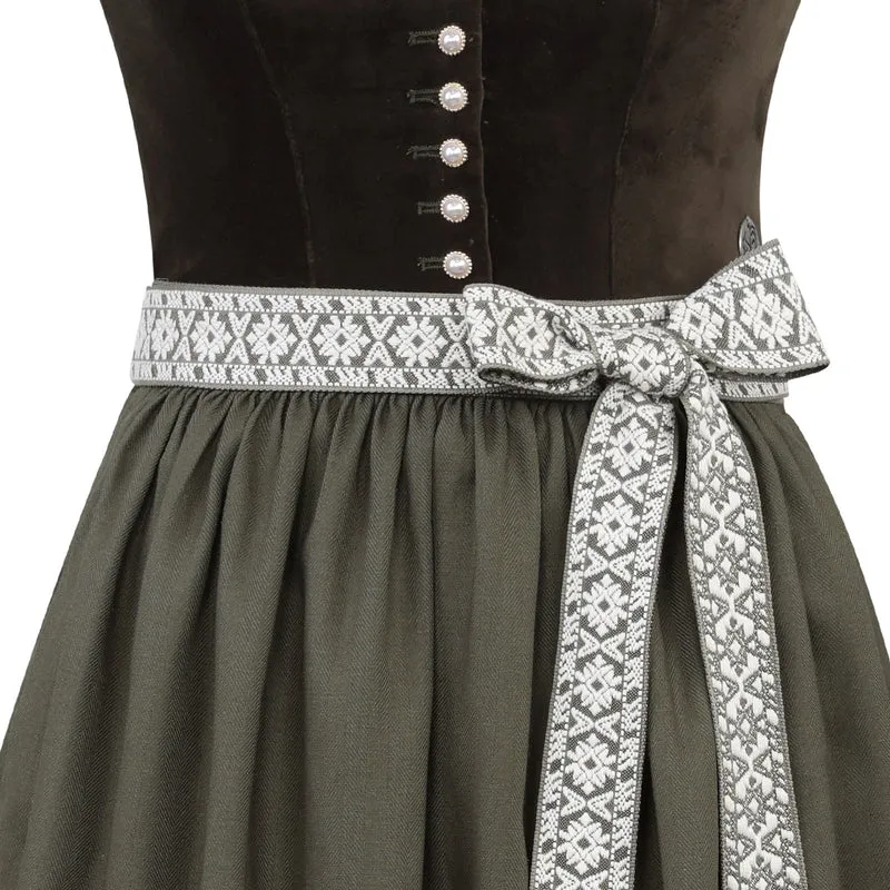 Teresa Bauer x MarJo Dirndl Forest Kiss 70 cm Moosgrün Reißverschluss Kollektion 2026