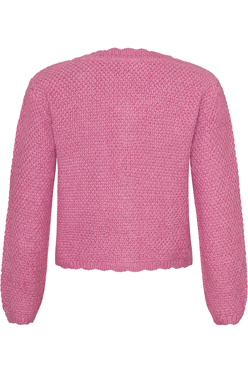 Kinder Trachten-Strickjacke mit Baumwolle - himbeere