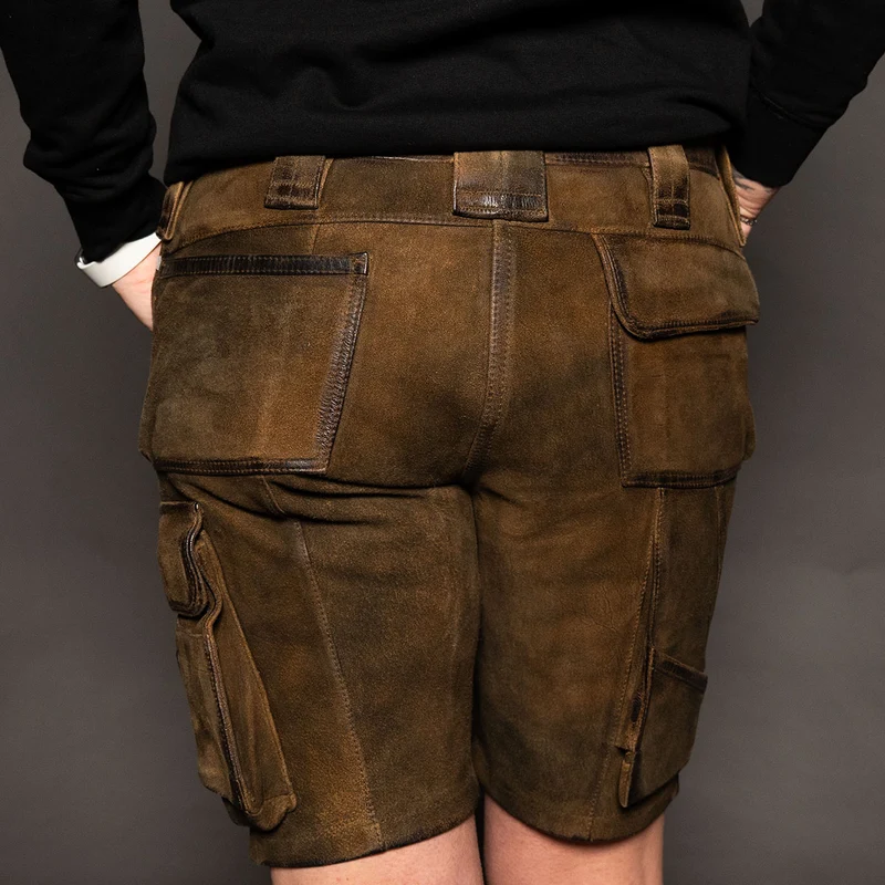 Datschi Trachten Damen Arbeits Lederhose Vroni Braun Wildbock Leder