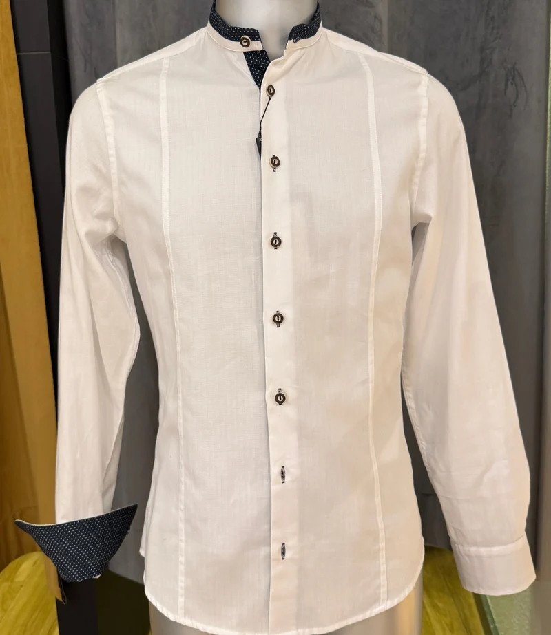 Trachtenhemd G'weih & Silk Mondsee blau weiß