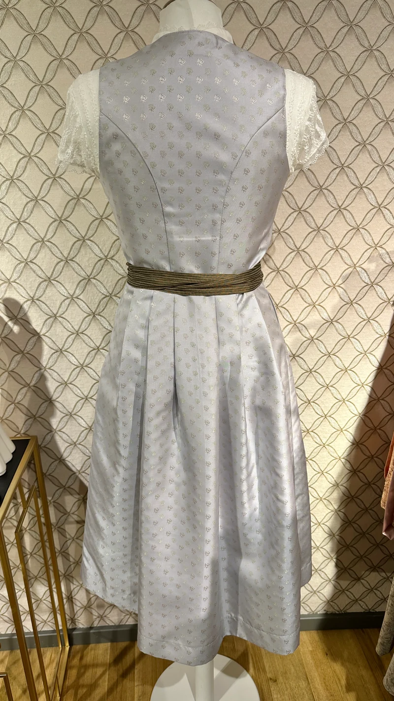 Dirndl Goldstich eisblau 75cm