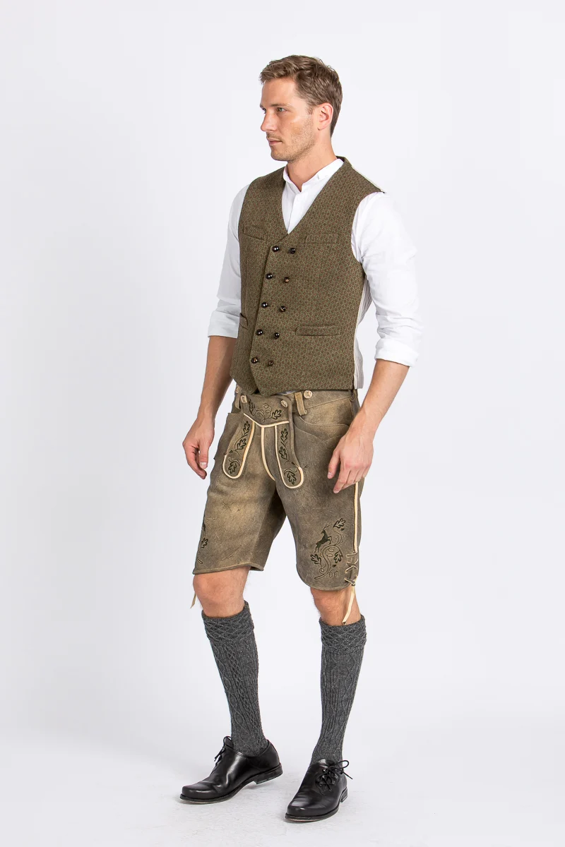 Kurze Beckert Hirschlederhose Bayrischzell antik hell