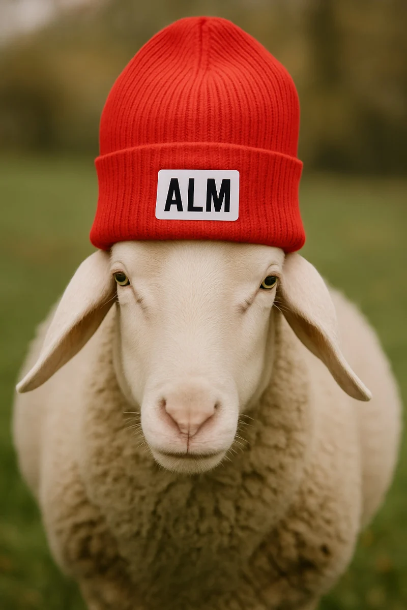 Almliebe Kaschmir Mütze High rot