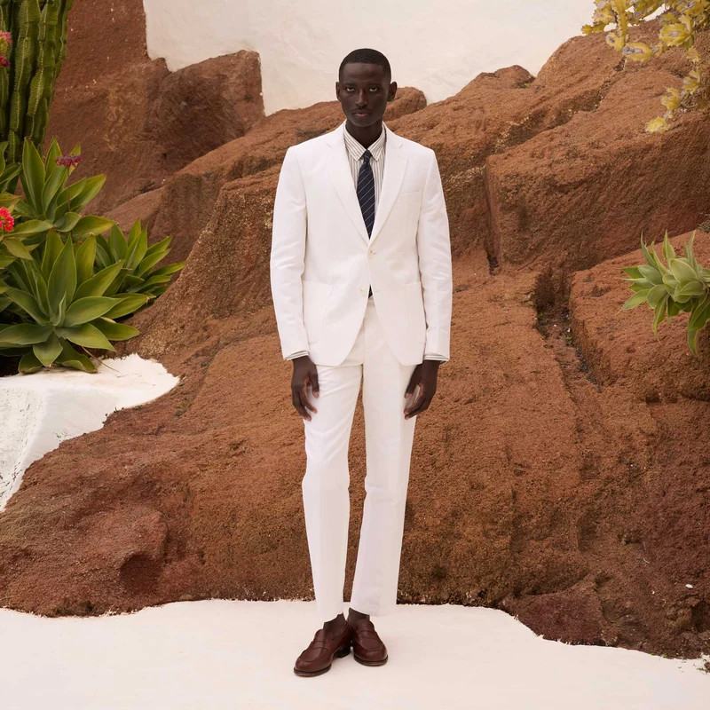 Veste en lin et coton blanc