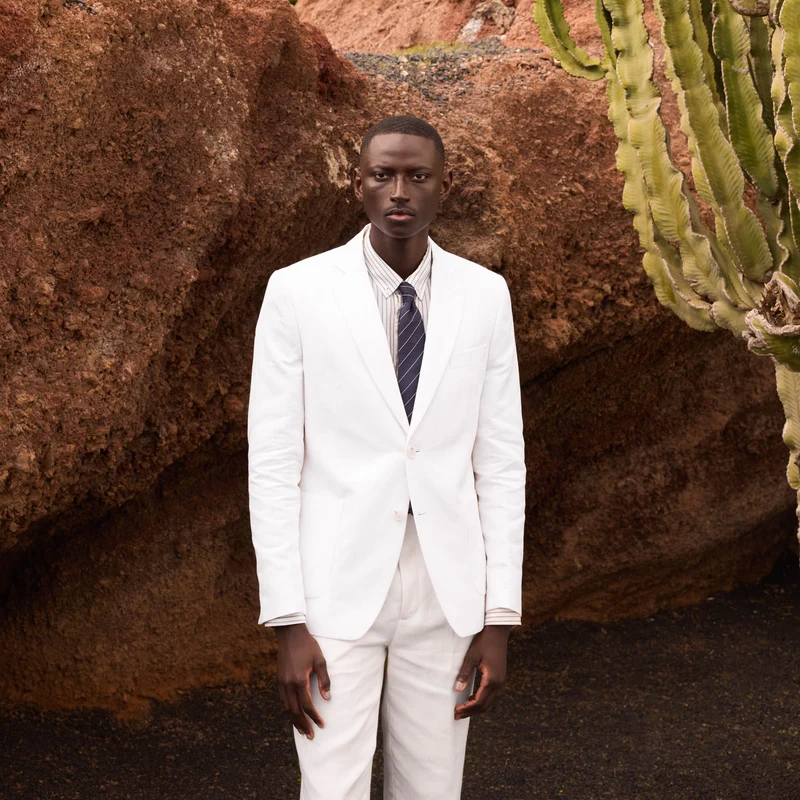 Veste en lin et coton blanc