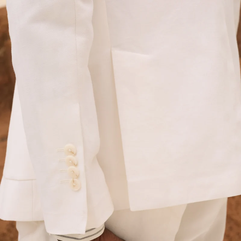 Veste en lin et coton blanc