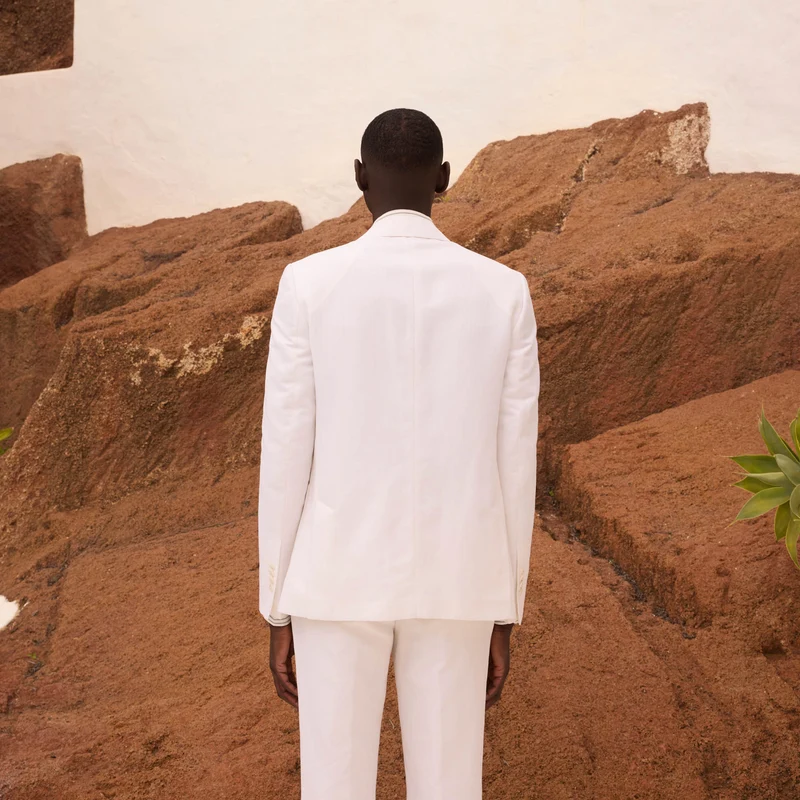 Veste en lin et coton blanc