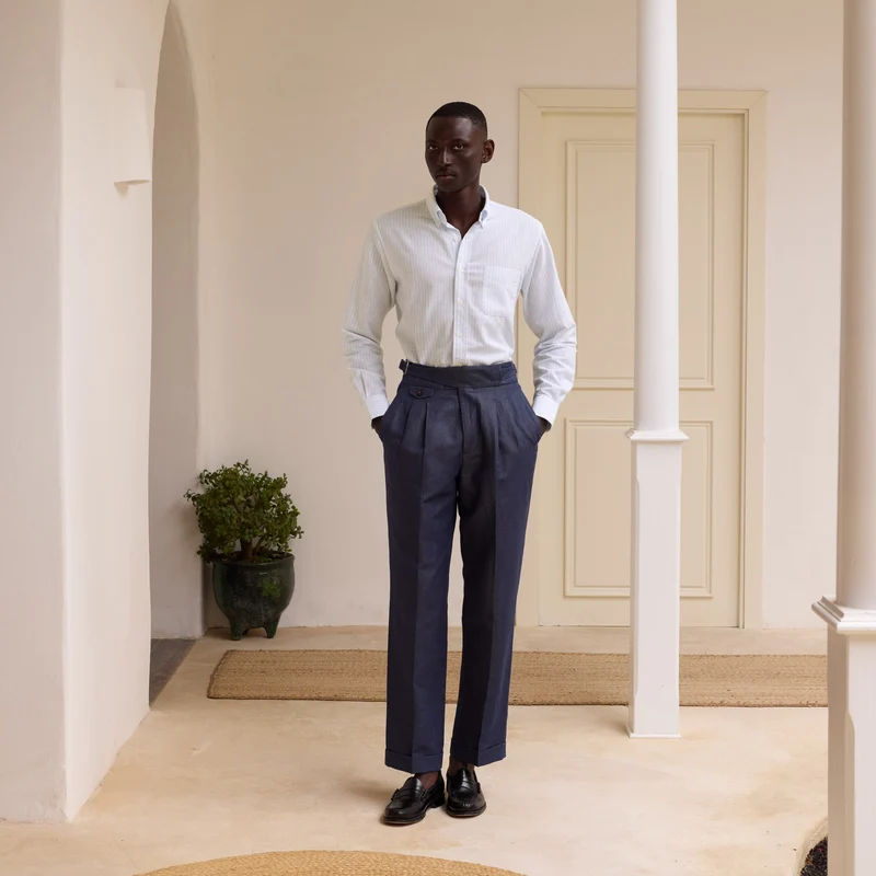 Chemise en coton rayure bleu ciel