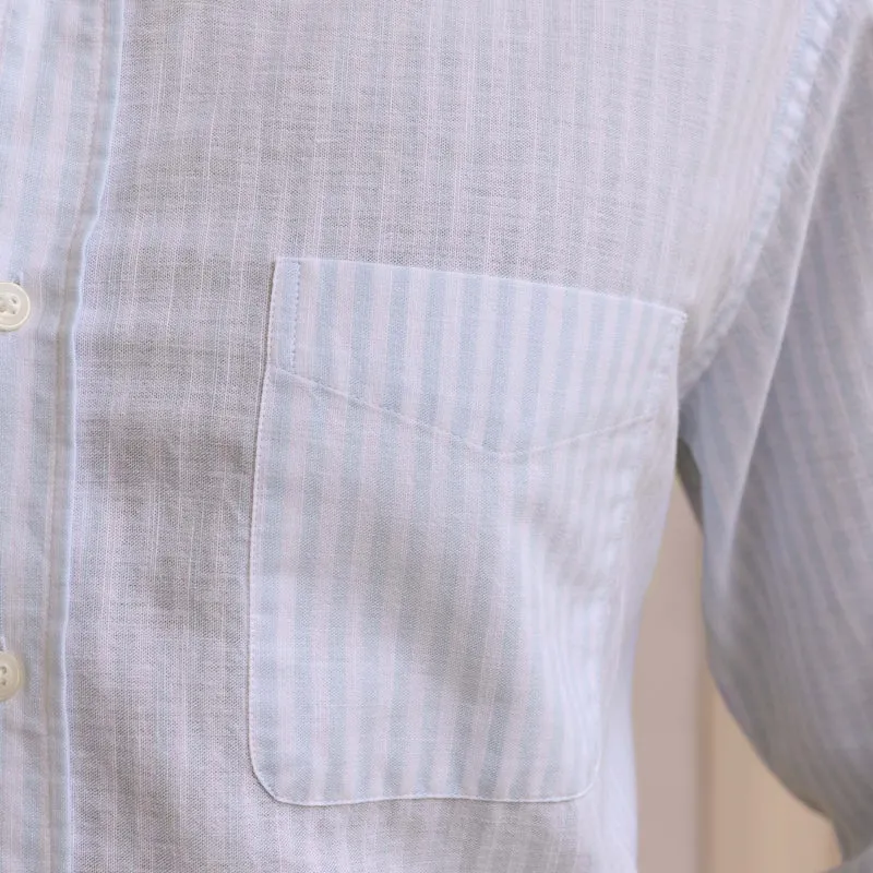 Chemise en coton rayure bleu ciel
