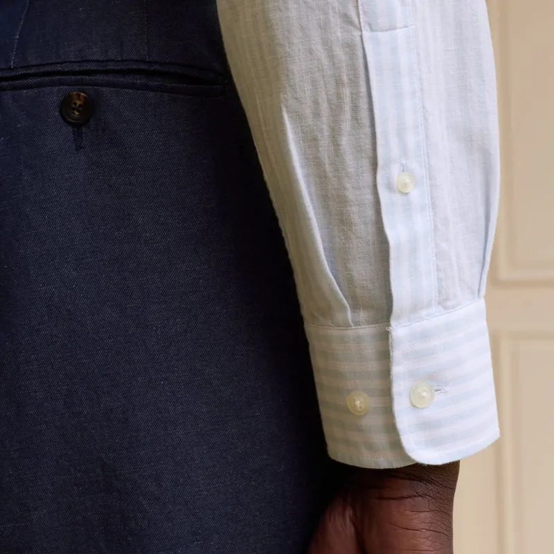 Chemise en coton rayure bleu ciel