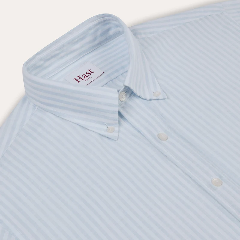 Chemise en coton rayure bleu ciel